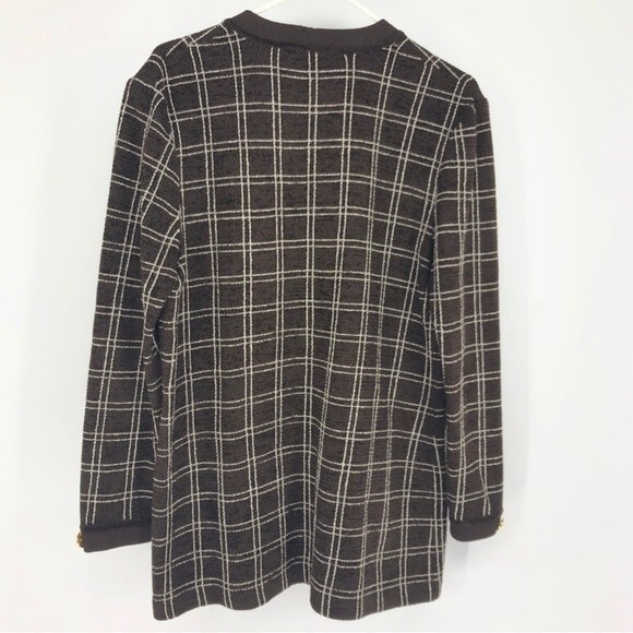 St. John Brown and Tan Square Button Down Cardigan - Picture 2 of 11